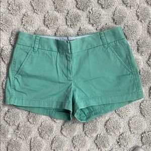 Green jcrew chino shorts.